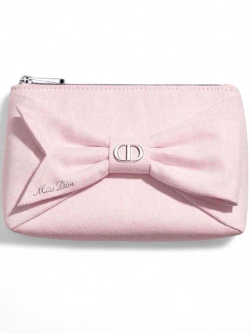 Authentic Dior Beauty pale Pink Bow mini bag / clutch / makeup bag